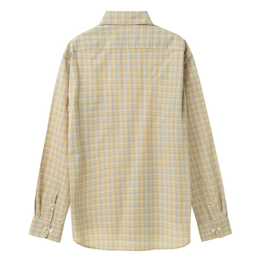 【手洗いOK・綿100％】ストライプ・後ろボタンオーバーシャツ（イエロー） ラルフローレン ''THE BIG OXFORD'' ストライプ柄 ボタンダウン
