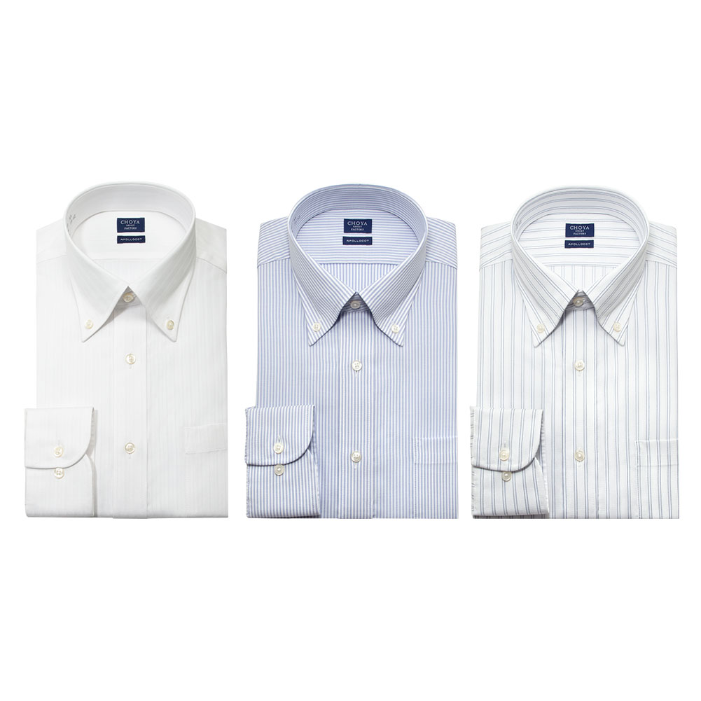 CHOYA SHIRT FACTORY 日清紡アポロコット【3枚セット】 長袖