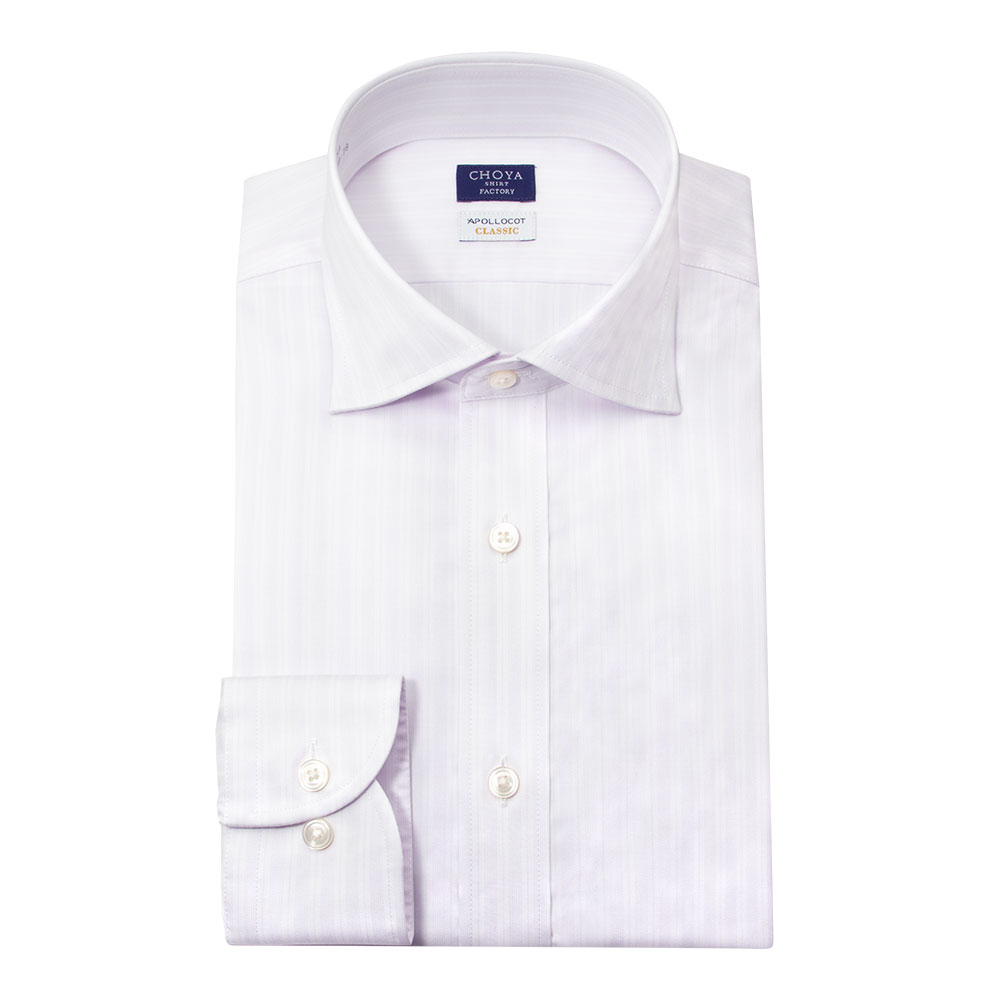 日清紡アポロコット クラシック ワイドカラー レギュラーフィット 長袖 ワイシャツ メンズ 形態安定【CFD365-410】 CHOYA SHIRT FACTORY 日清紡アポロコット クラシック ワイドカラー