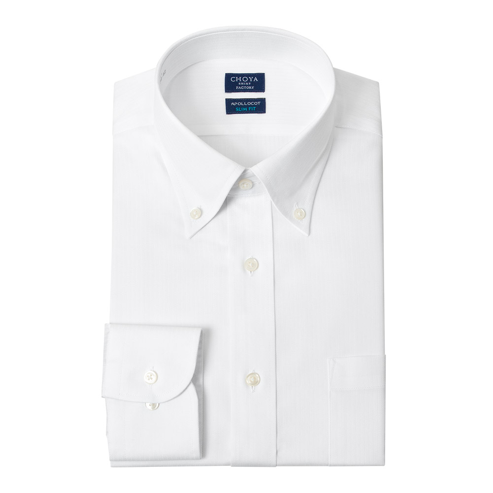 CHOYA SHIRT FACTORY 日清紡アポロコット 長袖 ワイシャツ スリム 