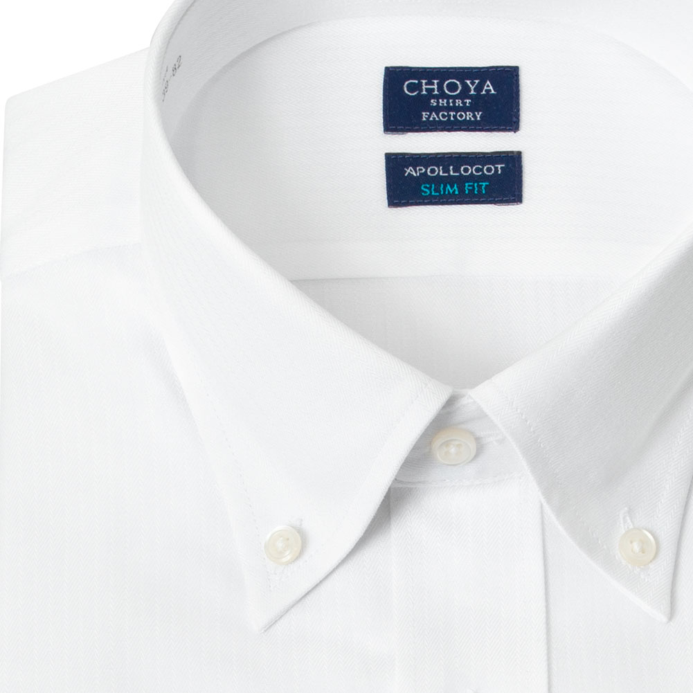 CHOYA SHIRT FACTORY 日清紡アポロコット 長袖 ワイシャツ スリム