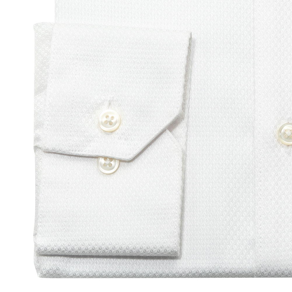 日清紡アポロコット 長袖 ワイシャツ メンズ 形態安定加工 白ドビー ストライプ スナップダウン |【CFD976-200】 CHOYA SHIRT FACTORY 日清紡アポロコット 長袖 ワイシャツ メンズ 形態