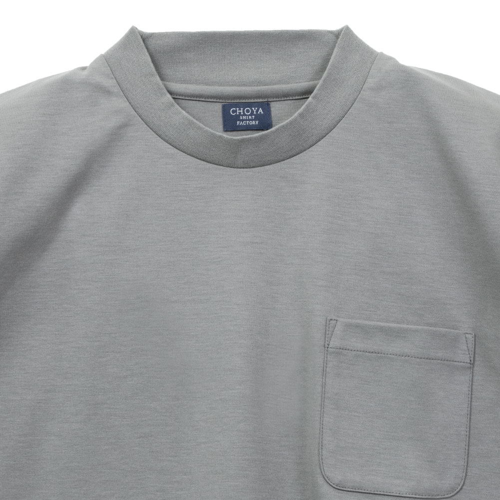 CHOYA SHIRT FACTORY Tシャツ 半袖 綿100% グレー カジュアル オフィス