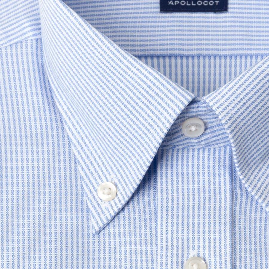 CHOYAシャツ Yシャツ 日清紡アポロコット 半袖 COOL CONSCIOUS ワイシャツ メンズ 夏 形態安定 ブルードビーストライプ レギュラーカラーシャツ 綿100% ブルー チョーヤシャツ CHOYA SHIRT FACTORY(cfn434-250)