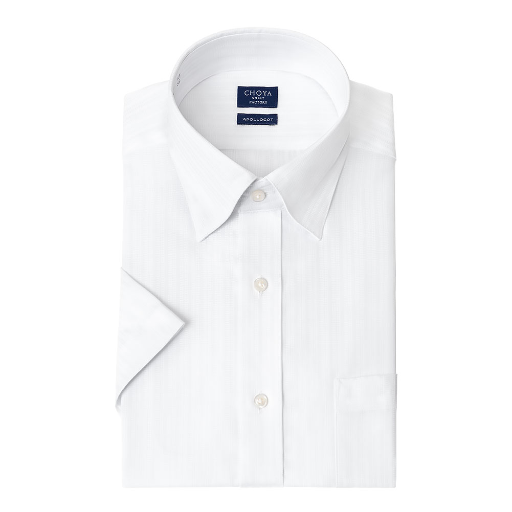 CHOYAシャツ Yシャツ 日清紡アポロコット 半袖ワイシャツ メンズ 形態安定 ノーアイロン ノンアイロン 綿100%  高級 上質 ホワイト CH_2401FS｜ss1946