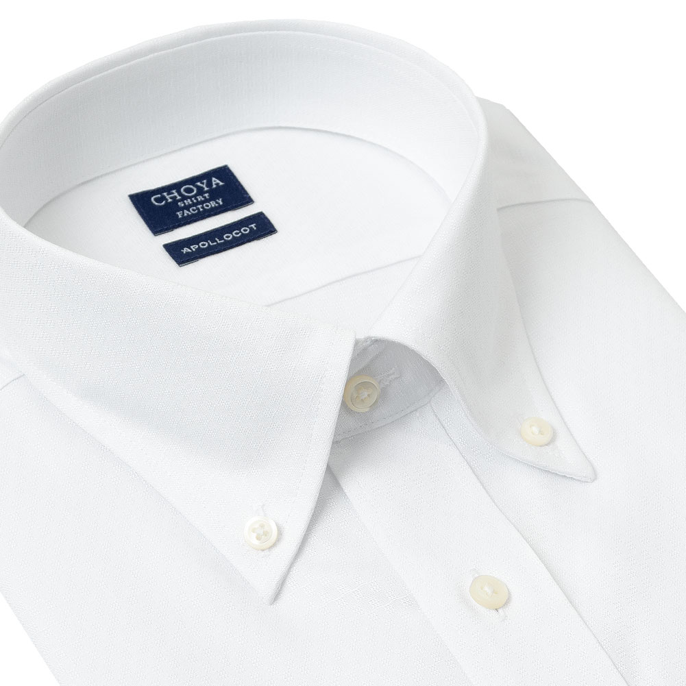 日清紡アポロコット 半袖 ワイシャツ メンズ 夏 形態安定加工 白ドビー ボタンダウンシャツ|綿100％ ホワイト チョーヤシャツ｜ss1946｜05