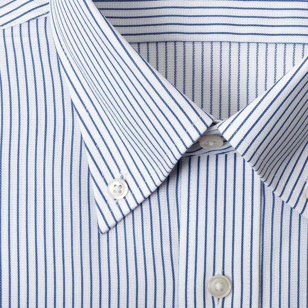 日清紡アポロコット 半袖 ワイシャツ メンズ 夏 形態安定加工 青ストライプ ボタンダウンシャツ|綿100％ ブルー チョーヤシャ｜ss1946｜04