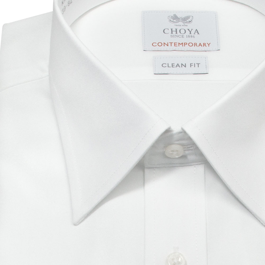 長袖 ワイシャツ メンズ 綿100％ 形態安定加工 ホワイト 白無地 レギュラーカラー CHOYA CONTEMPORARY_4