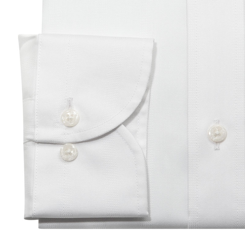 長袖 ワイシャツ メンズ 綿100％ 形態安定加工 白 ホワイト ボタン