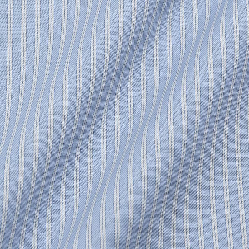 長袖 ワイシャツ メンズ 綿100％ 形態安定加工 ブルー ストライプ ボタンダウンカラー CHOYA CONTEMPORARY_2