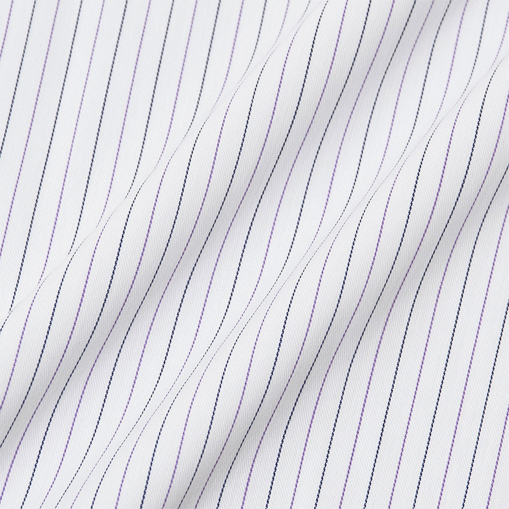 ワイシャツ 長袖 メンズ 形態安定 吸水速乾 ストレッチ 紫 ストライプ レギュラーカラー SHIRT MAKER CHOYA｜ss1946｜03