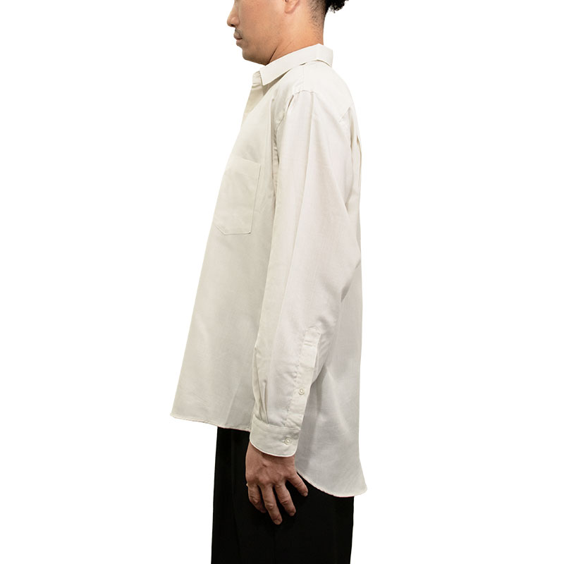 シャツ カジュアルシャツ ホワイト 白 きなり 無地 メンズ レーヨン