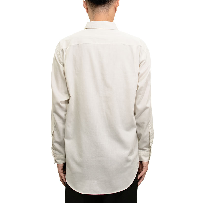 シャツ カジュアルシャツ ホワイト 白 きなり 無地 メンズ レーヨン