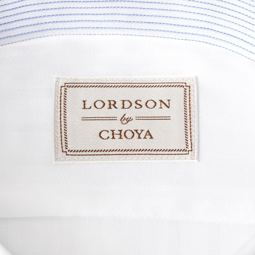 LORDSON by CHOYA 長袖 ワイシャツ メンズ 形態安定加工 白ドビー