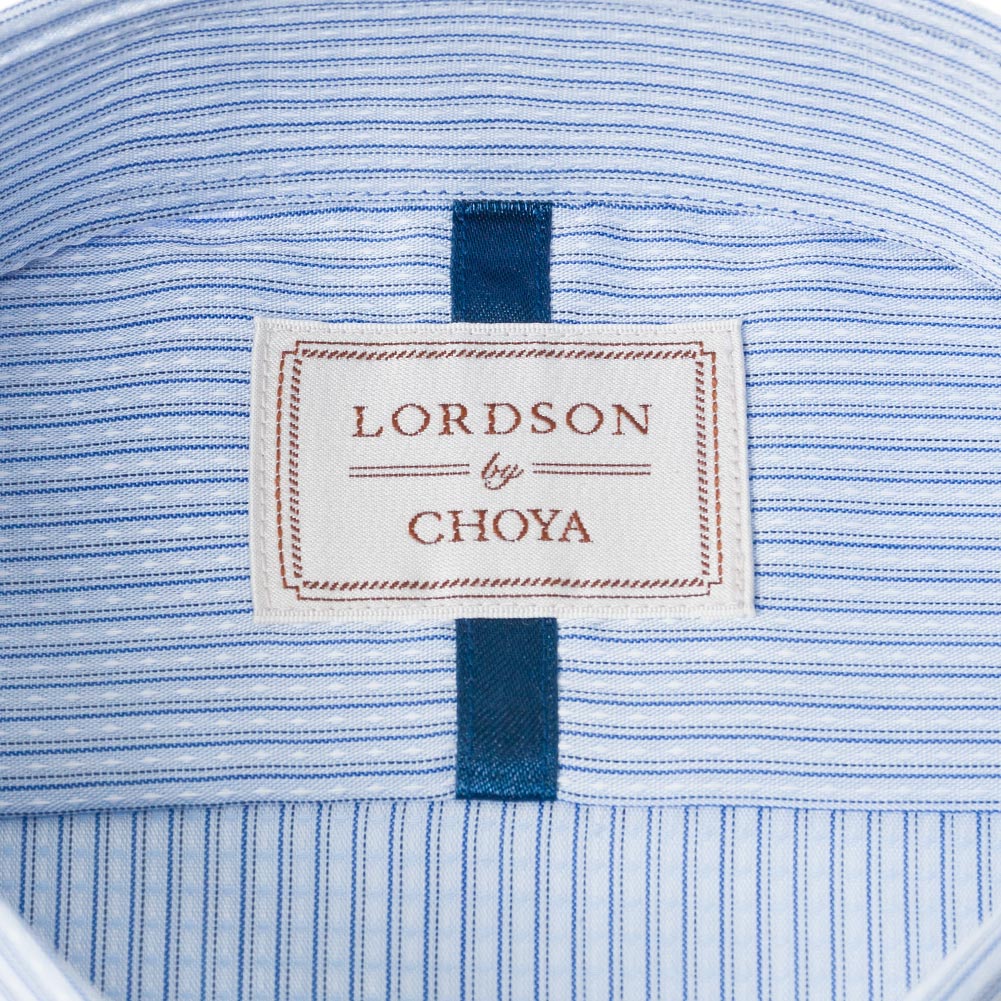LORDSON by CHOYA 長袖 ワイシャツ メンズ 形態安定加工 ブルー ストライプ  ワイ【COD719-450】 LORDSON by CHOYA 長袖 ワイシャツ メンズ 形態安定加工 ブルー