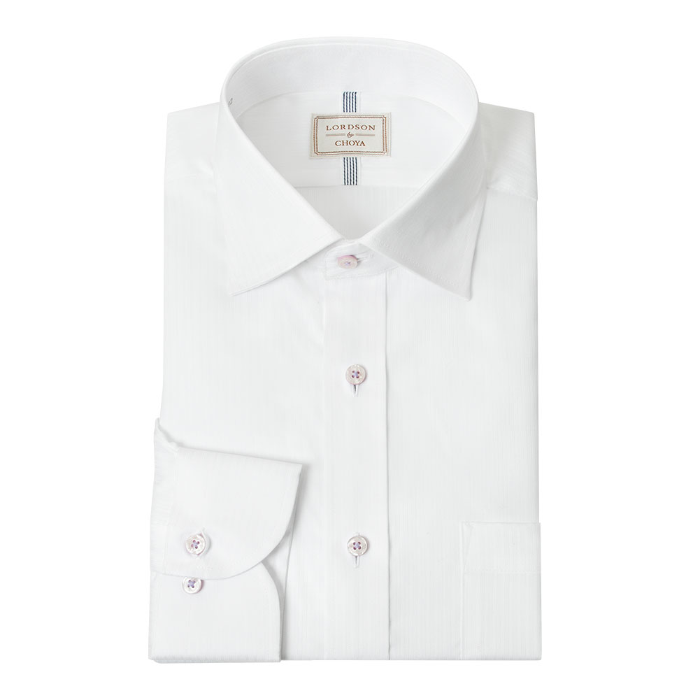 LORDSON by CHOYA 長袖 ワイシャツ メンズ 形態安定加工 白 ホワイト ドビー スト【COD850-200】 LORDSON by CHOYA 長袖 ワイシャツ メンズ 形態安定加工 白 ホワイト