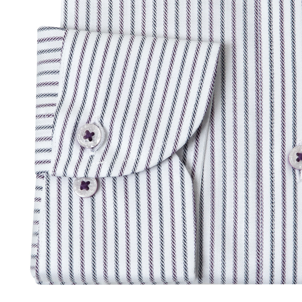 LORDSON by CHOYA 長袖 ワイシャツ メンズ 形態安定加工 紫 パープル