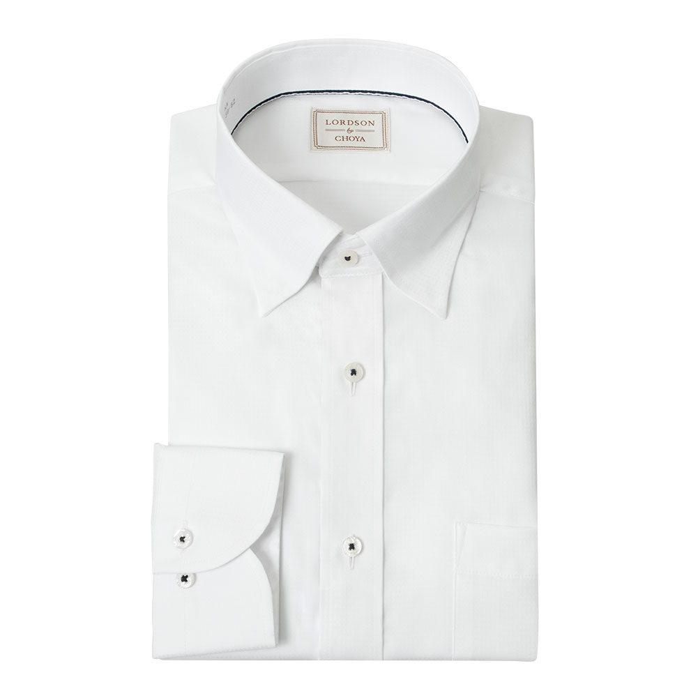 LORDSON by CHOYA 長袖 ワイシャツ メンズ 形態安定加工 ホワイト 白 ドビー スナ【COD852-200】 LORDSON by CHOYA 長袖 ワイシャツ メンズ 形態安定加工 ホワイト 白