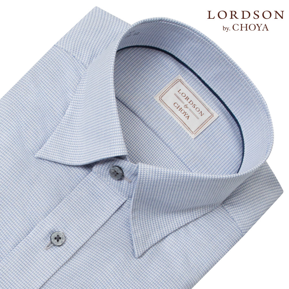 LORDSON by CHOYA 長袖 ワイシャツ メンズ 形態安定加工 ネイビー 紺 ドビー スナ【COD852-250】 LORDSON by CHOYA 長袖 ワイシャツ メンズ 形態安定加工 ネイビー 紺