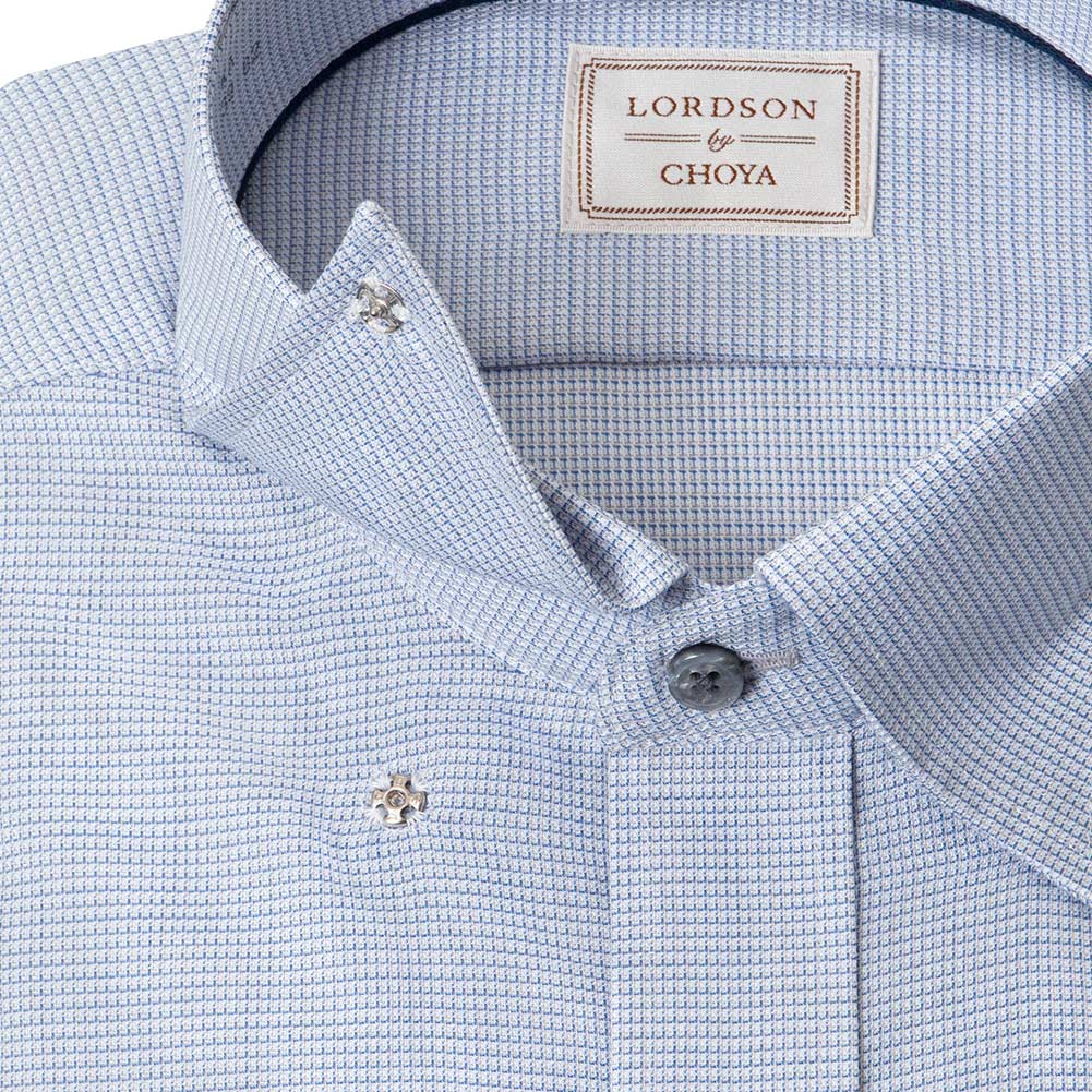 LORDSON by CHOYA 長袖 ワイシャツ メンズ 形態安定加工 ネイビー 紺