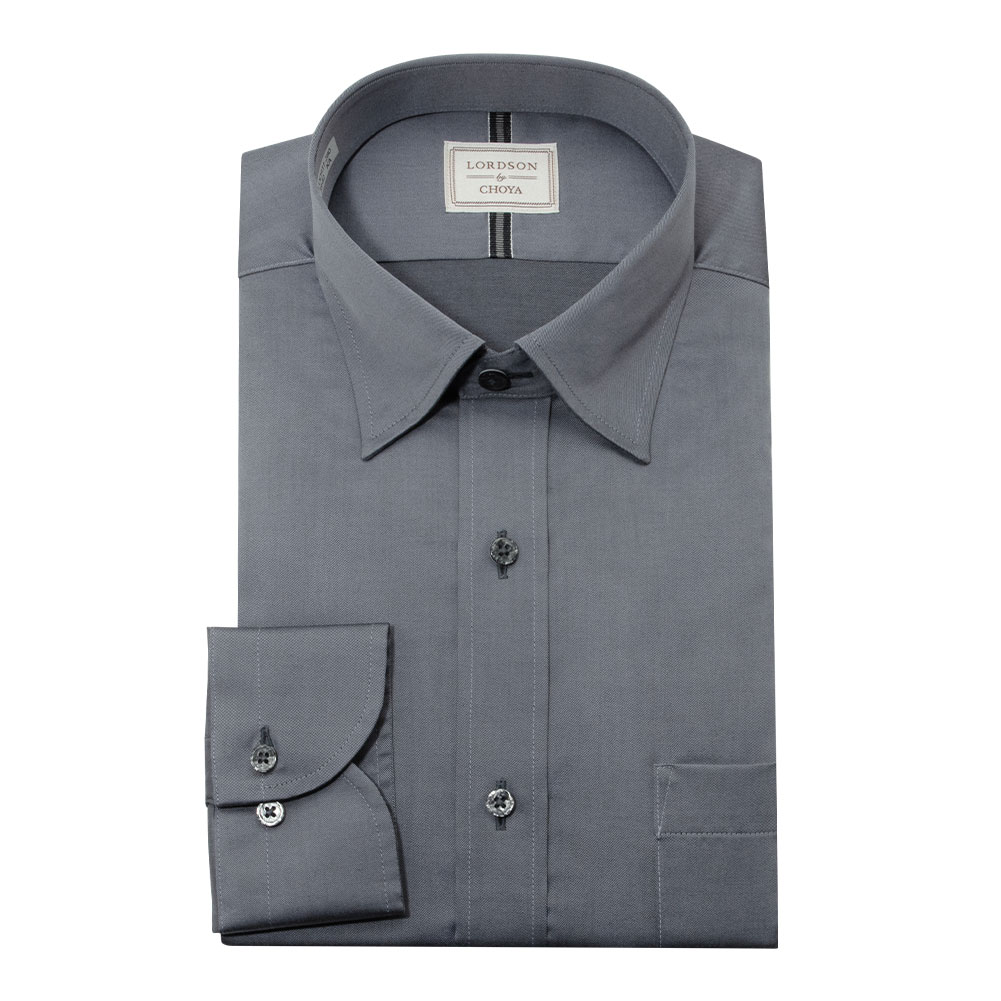 LORDSON by CHOYA ロードソン 長袖 ワイシャツ メンズ 形態安定加工 グレー スナッ【COD931-280】 LORDSON by CHOYA ロードソン 長袖 ワイシャツ メンズ 形態安定加工
