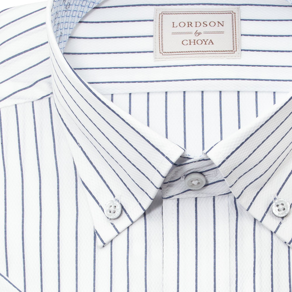 LORDSON by CHOYA 半袖 ワイシャツ メンズ 夏 形態安定加工 ブルー