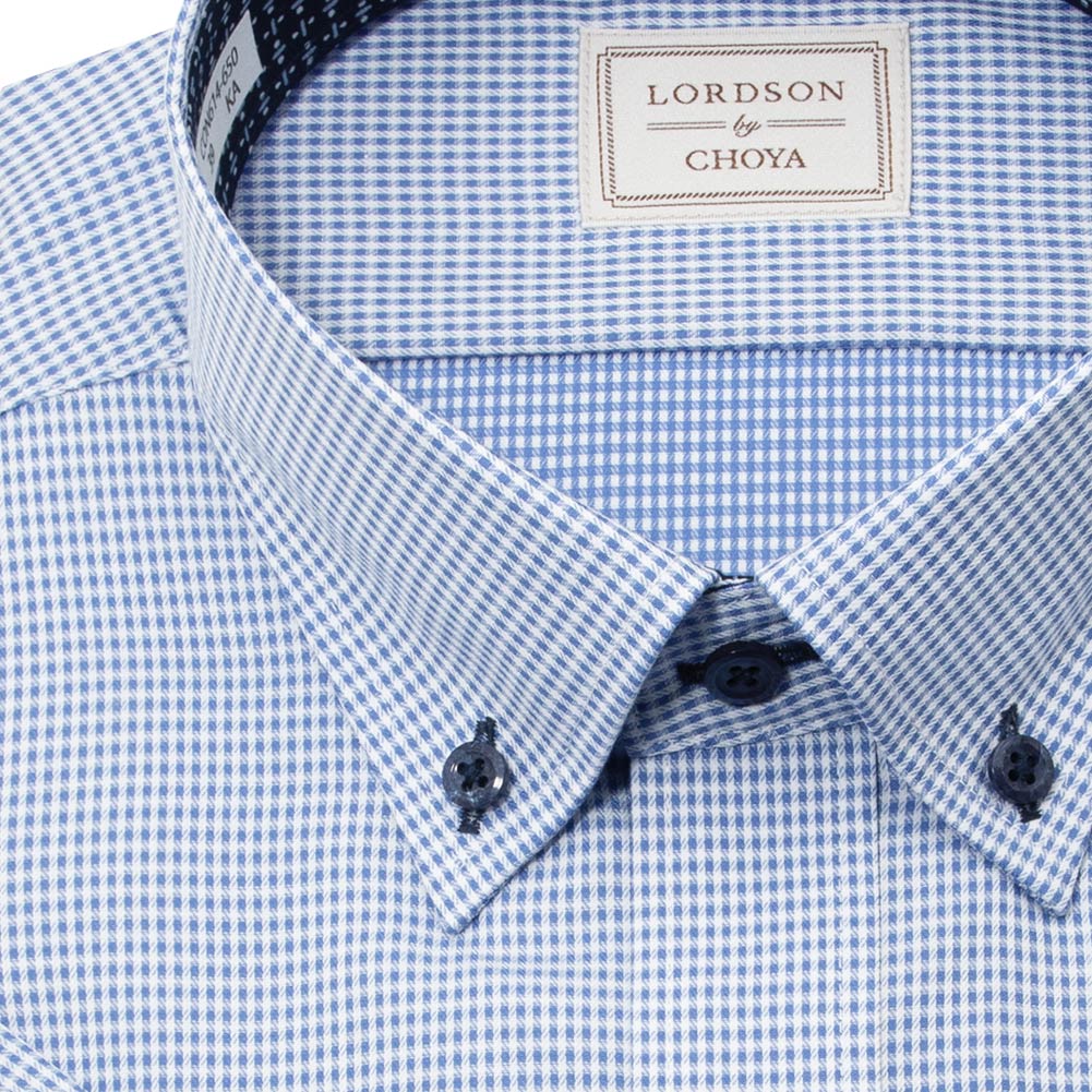 LORDSON by CHOYA 半袖 ワイシャツ メンズ 夏 形態安定加工 ブルー