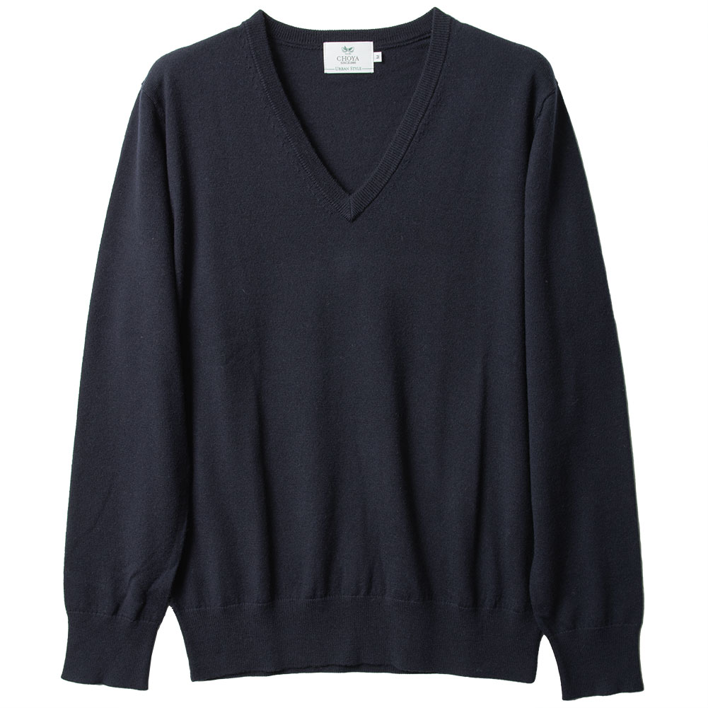 山喜（YAMAKI） Vネックプルオーバー セーター ウール100% 全3色