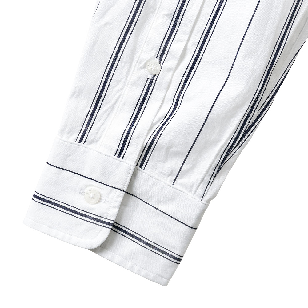 CHOYA URBAN STYLE カジュアルシャツ スタンドカラー バンドカラー ストライプ ホワイト 白 ネイビー 紺色 綿1  CH2404ft CH_24FA｜ss1946｜08
