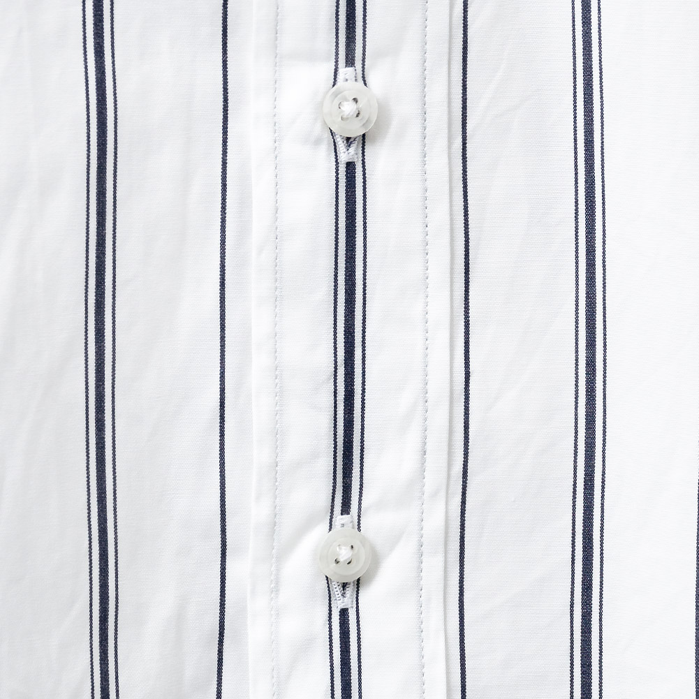 CHOYA URBAN STYLE カジュアルシャツ スタンドカラー バンドカラー ストライプ ホワイト 白 ネイビー 紺色 綿1  CH2404ft CH_24FA｜ss1946｜10