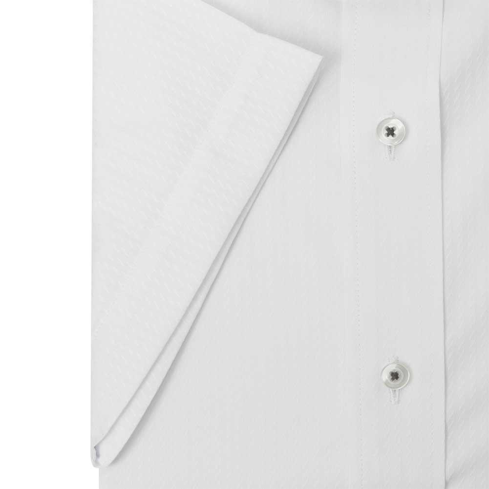 送料無料 ワイシャツ メンズ クールビズ 半袖 形態安定 接触冷感 ワイドカラー ホワイト ドビー ST_2406CL ST_TSRC 20par｜ss1946｜04