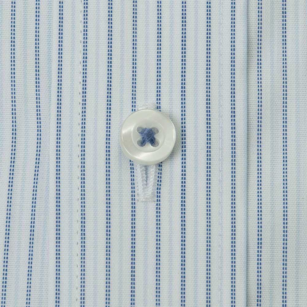 送料無料 ワイシャツ メンズ クールビズ 半袖 形態安定 接触冷感 ワイドカラー ブルー ストライプ｜ss1946｜05