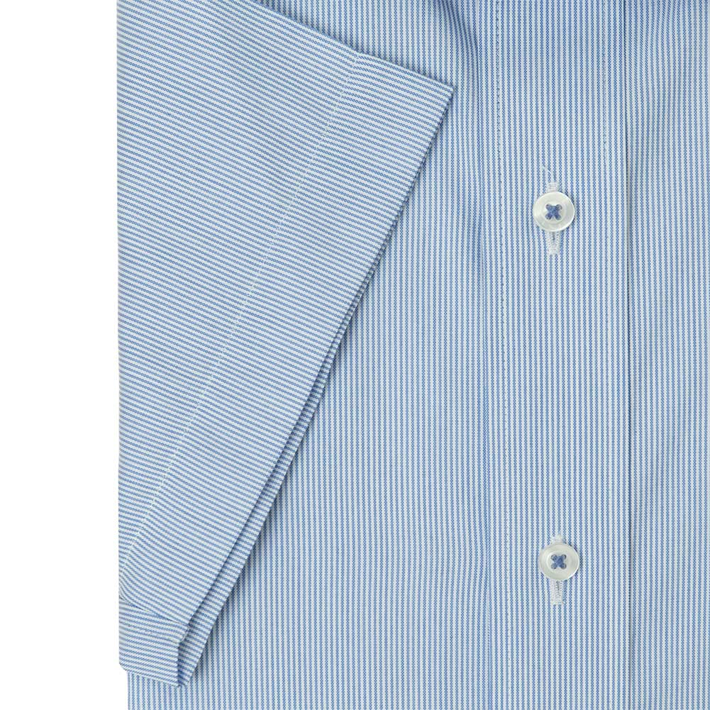 送料無料 ワイシャツ メンズ クールビズ 半袖 形態安定 接触冷感 ワイドカラー ブルー ストライプ ST_2406CL ST_TSRC 20par｜ss1946｜04