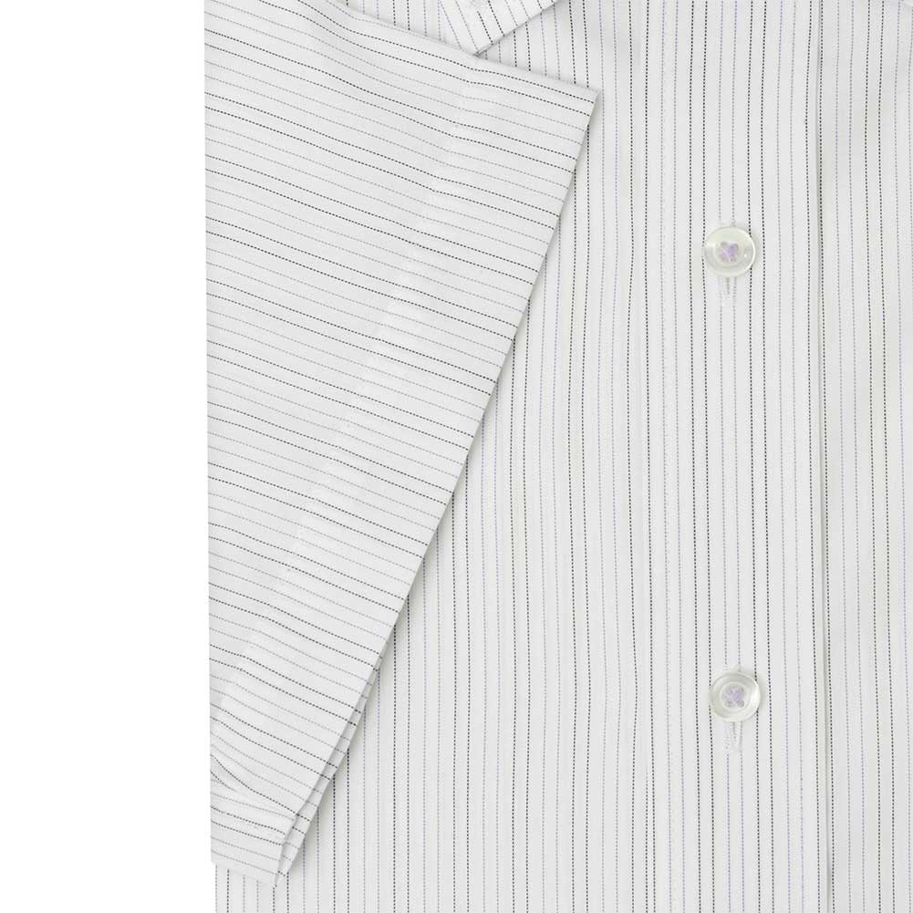 送料無料 ワイシャツ メンズ クールビズ 半袖 形態安定 接触冷感 ボタンダウン パープル ストライプ｜ss1946｜04