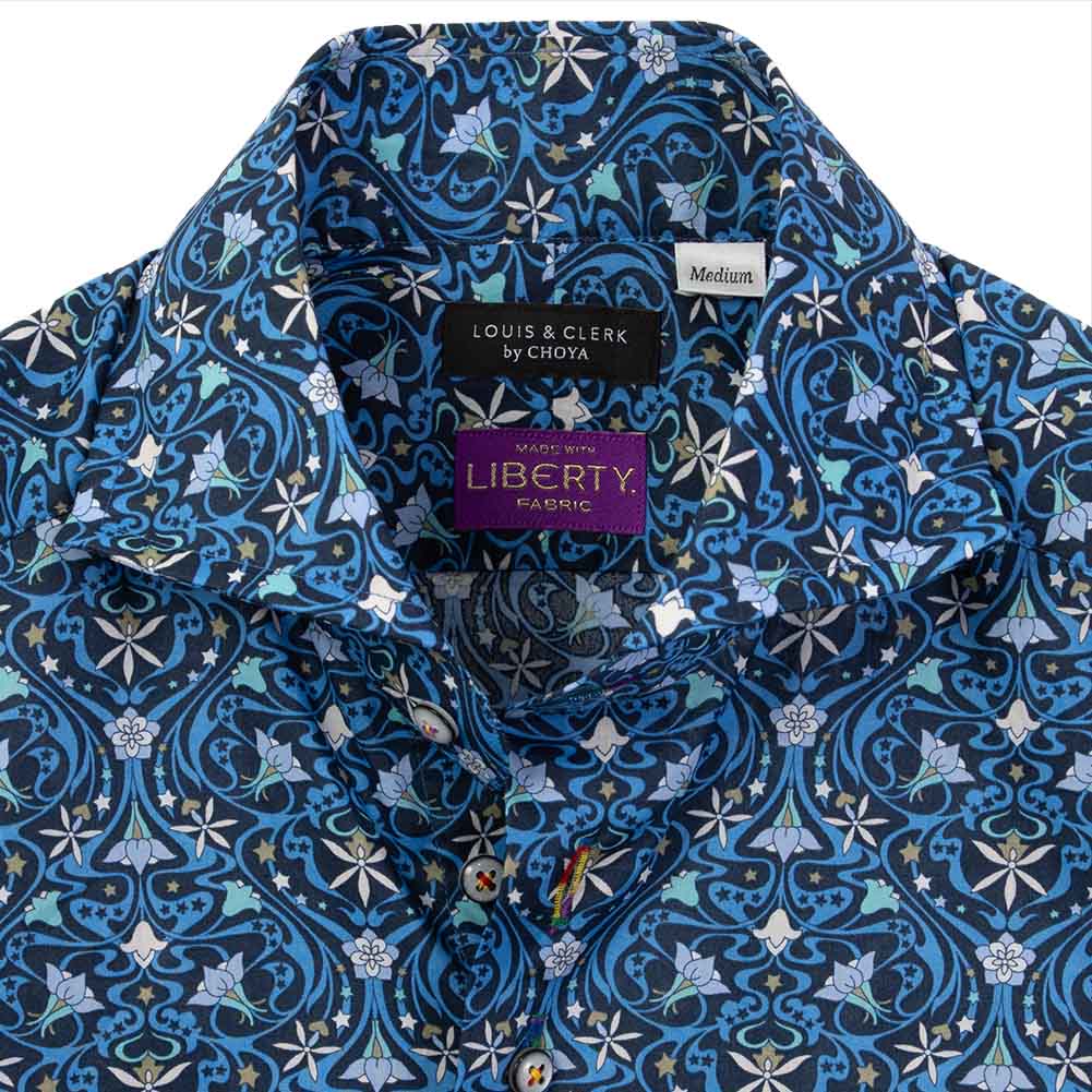 リバティプリント ゴースト･オーキッド タナローン ＜GHOST ORCHID＞ ブルー 花柄 フラ【RLD924-555】 LOUIS&CLERK（ルイスアンドクラーク） リバティプリント ゴースト