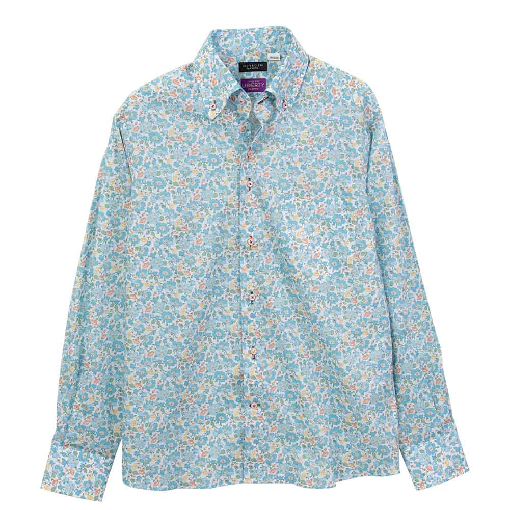 リバティプリント ミセス･ストーンリー タナローン ＜Mrs Stoneley＞ ブルー 花柄 国産【RLD927-850】 LOUIS&CLERK（ルイスアンドクラーク） リバティプリント ミセス