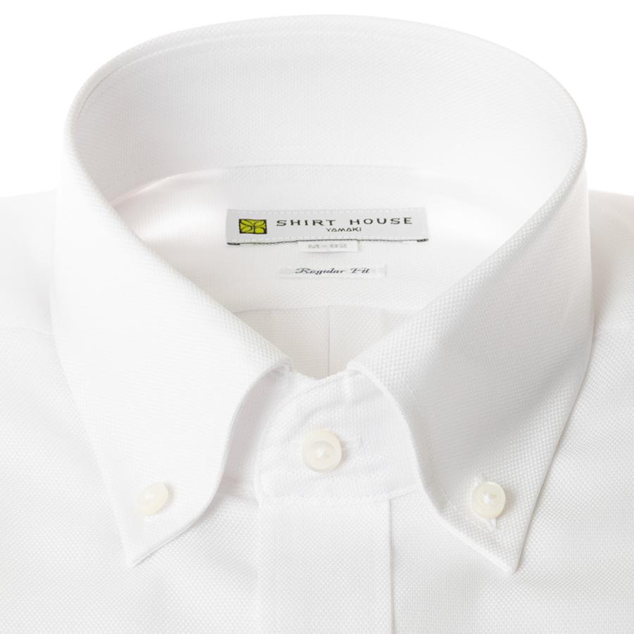 ワイシャツ ノーアイロン ノンアイロン 綿100％ 形態安定 長袖 ホワイト 白 オックスフォード ボタンダウン ホワイト 標準 シャツハウス SH_2401FS｜ss1946｜02