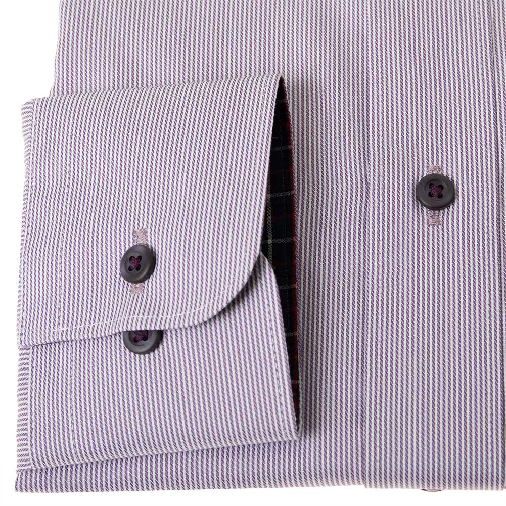 ワイシャツ 形態安定 長袖 パープルストライプ 紫 カッタウェイ 標準 シャツハウス メンズ ドレスシャツ   SH2404ft SH_24FA｜ss1946｜08