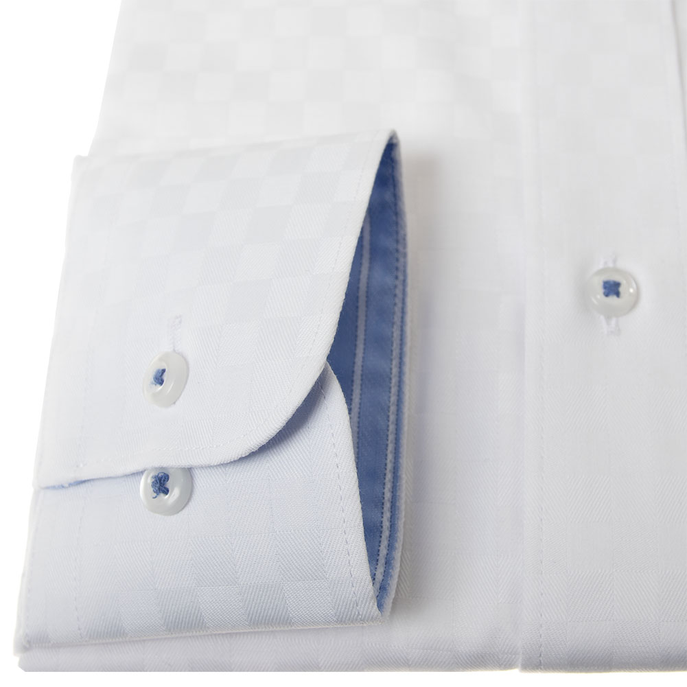 ワイシャツ 形態安定 長袖 ホワイト 白ドビーチェック ボタンダウン 標準 シャツハウス メンズ ドレスシャツ SH_24FA｜ss1946｜04