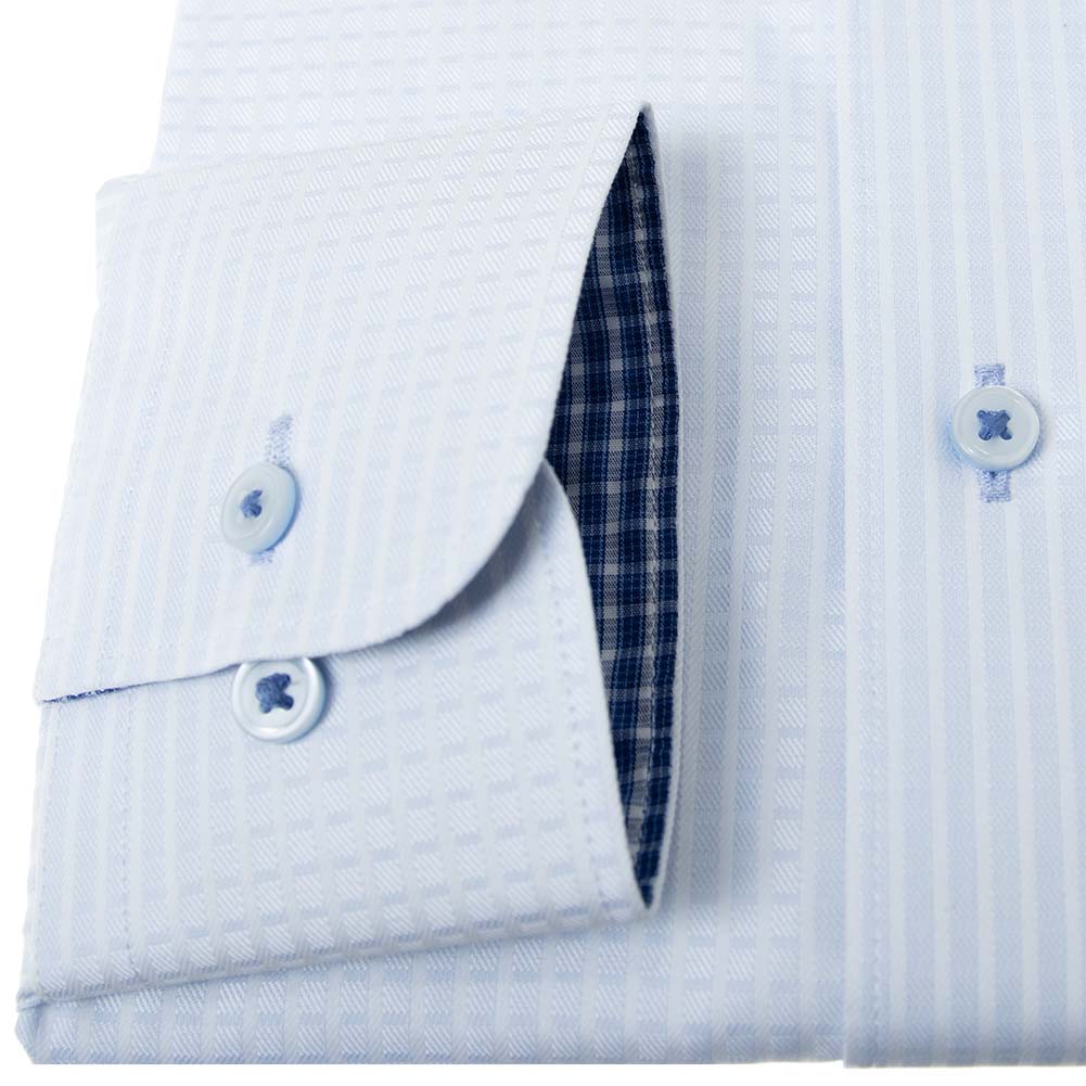 ワイシャツ 形態安定 長袖 ブルーグレー チェック ボタンダウン 標準 シャツハウス メンズ ドレスシャツ｜ss1946｜04