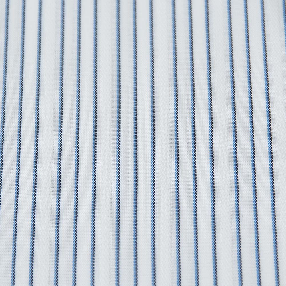 ワイシャツ 半袖 形態安定 ブルー ストライプ カッタウェイ スリム 細身 シャツハウス メンズ ドレスシャツ｜ss1946｜03