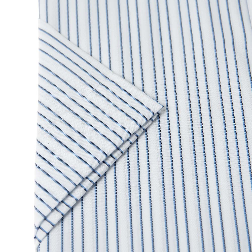 ワイシャツ 半袖 形態安定 ブルー ストライプ カッタウェイ スリム 細身 シャツハウス メンズ ドレスシャツ｜ss1946｜04