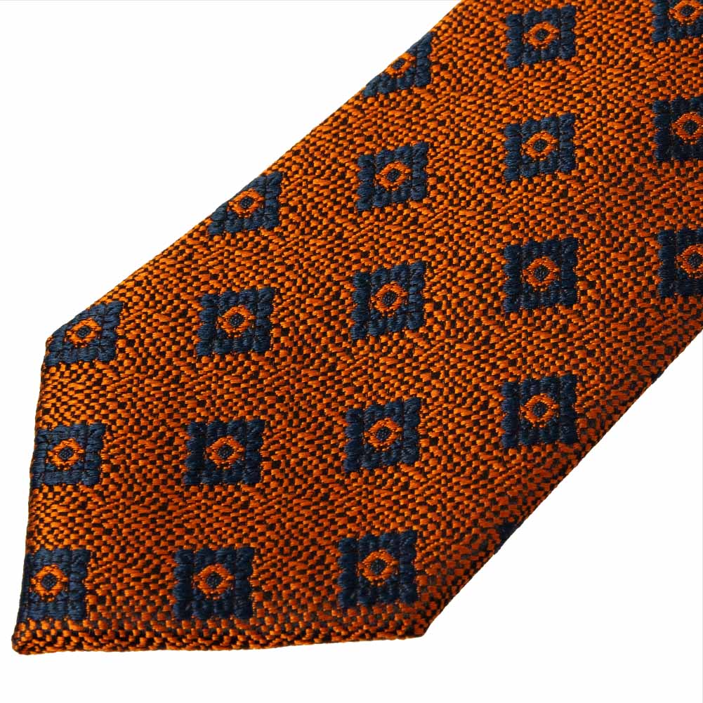 SHIRT HOUSE 【爆買】ネクタイ シルク 7センチ 7CM メール便 オレンジ