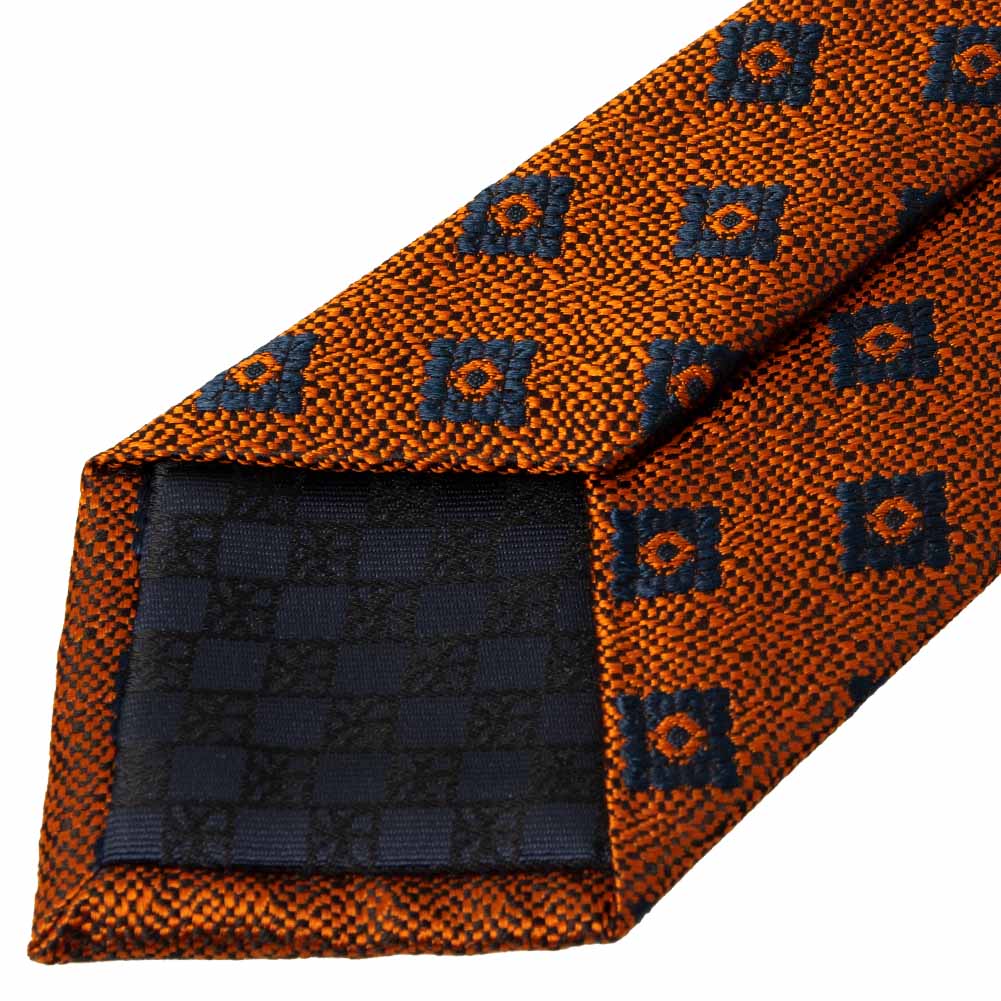 ルイジボレッリ 伊勢丹メンズ別注 ネクタイ オレンジ シルク ビジネス ドレス SHIRT HOUSE ネクタイ シルク 7センチ 7CM メール便 オレンジ 小紋柄