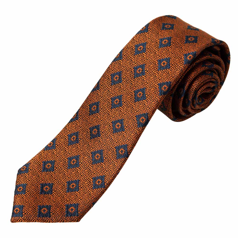 SHIRT HOUSE 【爆買】ネクタイ シルク 7センチ 7CM メール便 オレンジ