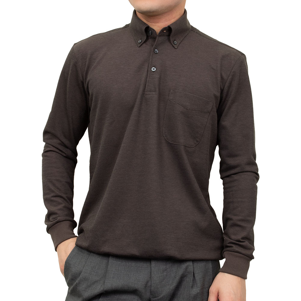 SHIRT HOUSE シャツハウス SWAN ポロシャツ ビズポロ ブラウン 茶色