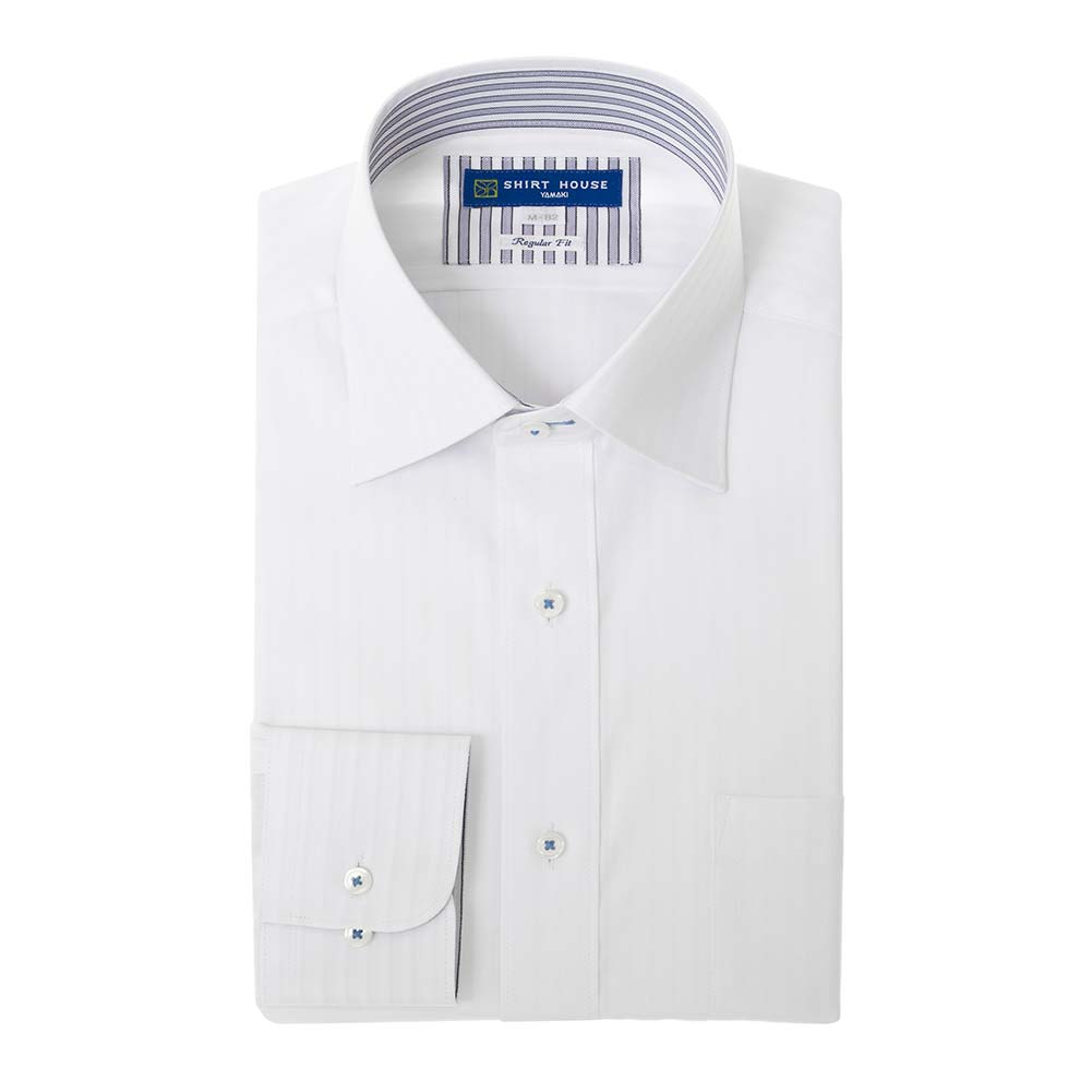 ワイシャツ 形態安定 長袖 白 ホワイト ドビー 標準 シャツハウス メンズ ドレスシャツ SH_2401FS｜ss1946
