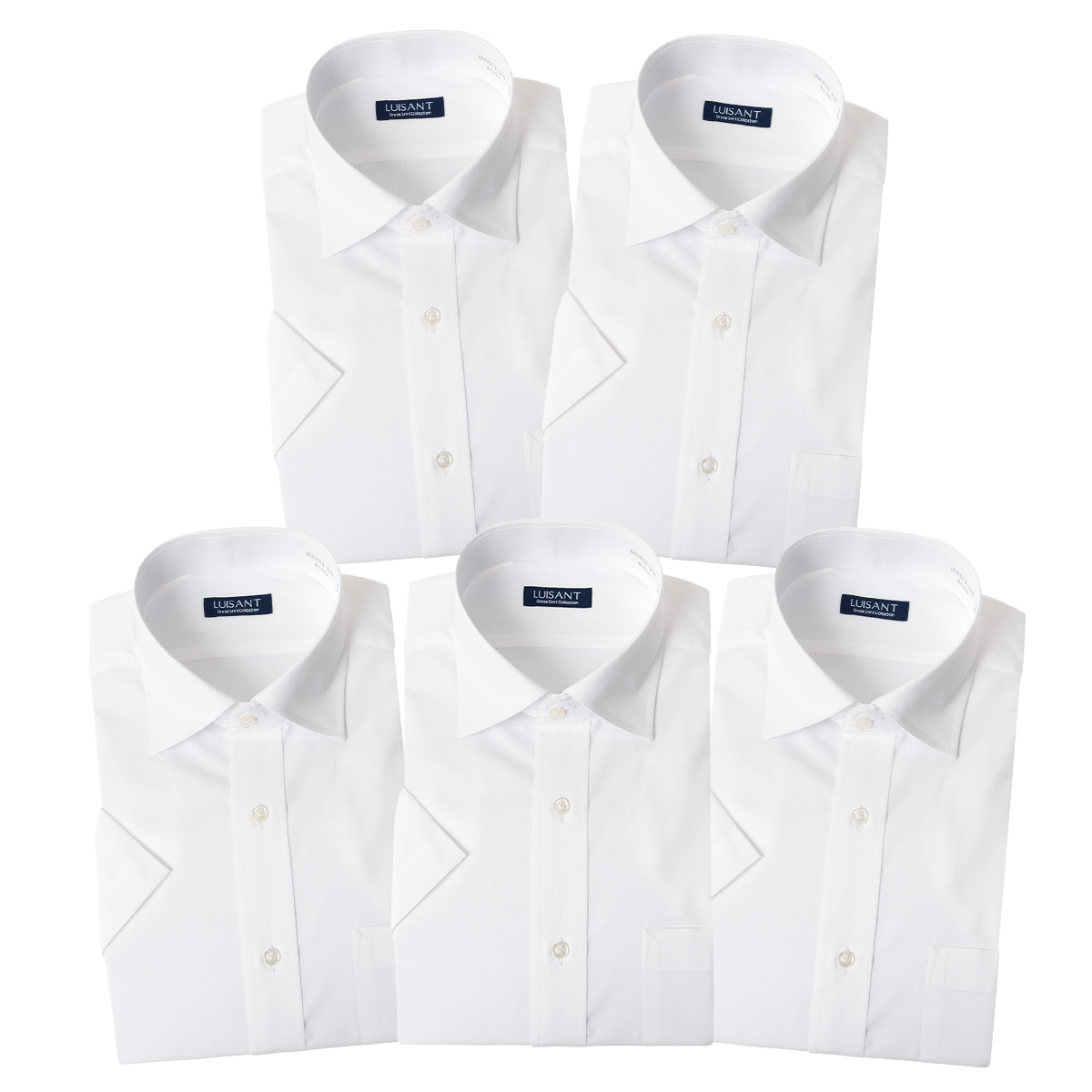 白ワイシャツ 半袖5枚セット 1枚あたり1,299円 形態安定 Yシャツ  ST_24FA ST2405ft｜ss1946｜02