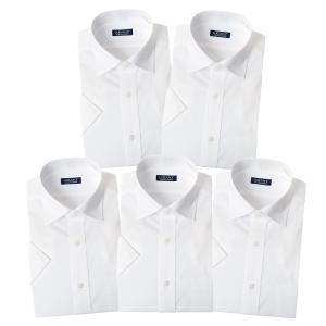 白ワイシャツ 半袖5枚セット 1枚あたり1,299円 形態安定 Yシャツ ST2403ft ST_2...