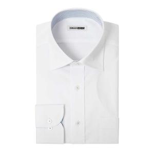 長袖 形態安定 メンズ ワイシャツ カッターシャツ ビジネスシャツ セミワイド 白 ホワイト ドビー...